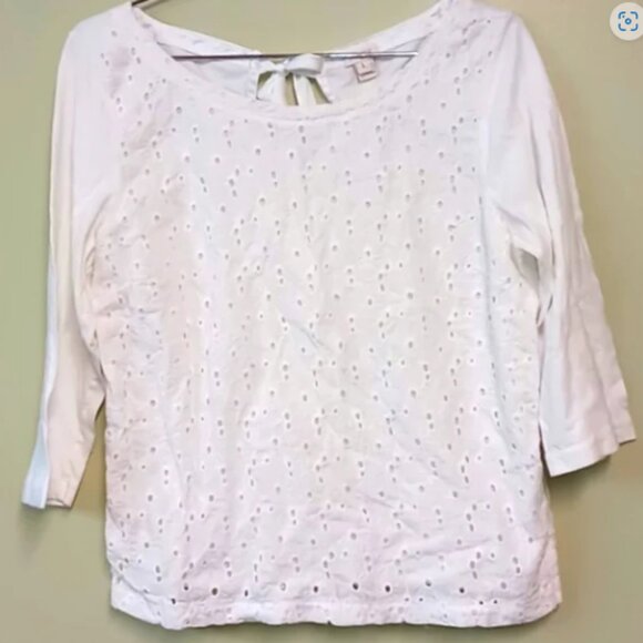 J. Crew Lace Front Top Size Large - Picture 1 of 12